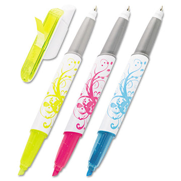 Post-it® Flag+ Highlighter And Pen, Assorted Ink-flag Colors, Chisel-conical Tips, Assorted Barrel Colors-graphics, 3-pack freeshipping - TVN Wholesale